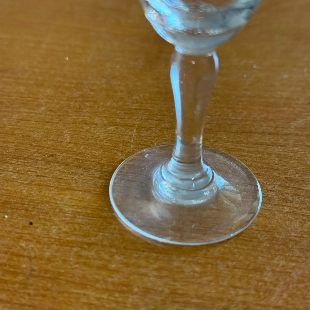 Vintage etched‎ cordial shot glass, clear